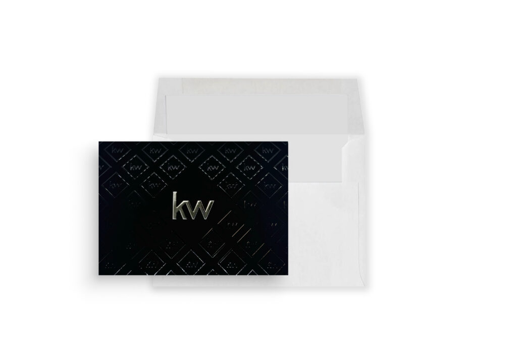 Keller Williams |  Black Spot UV Diamond Pattern Foil Logo Greeting Card